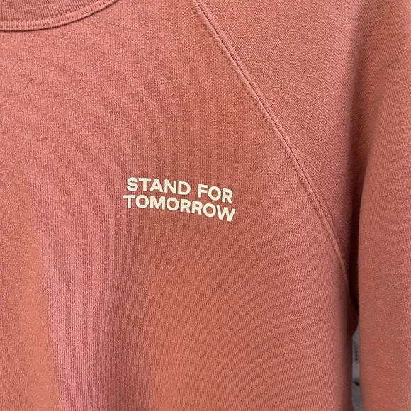 Women’s TOMS Stand for Tomorrow pink blush crew neck sweatshirt Small - Picture 3 of 4